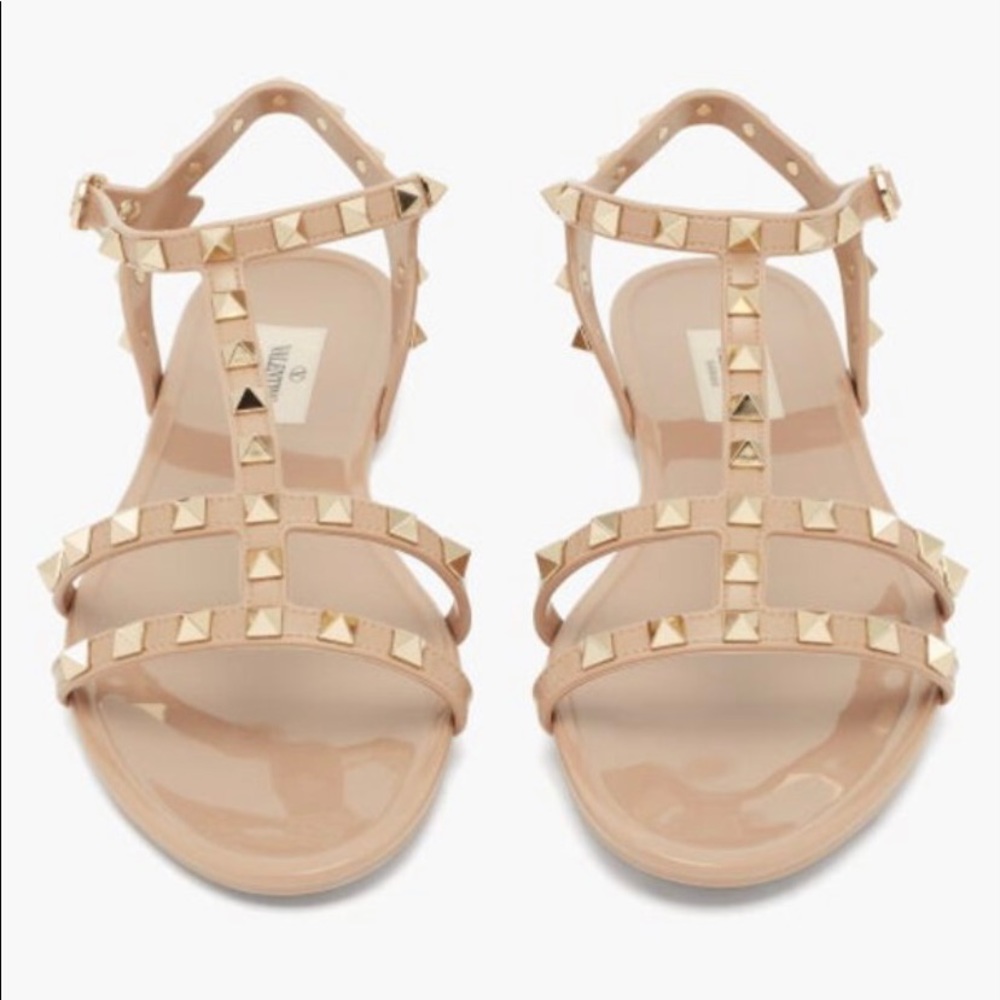 Valentino Nude Rockstud PVC Sandal
